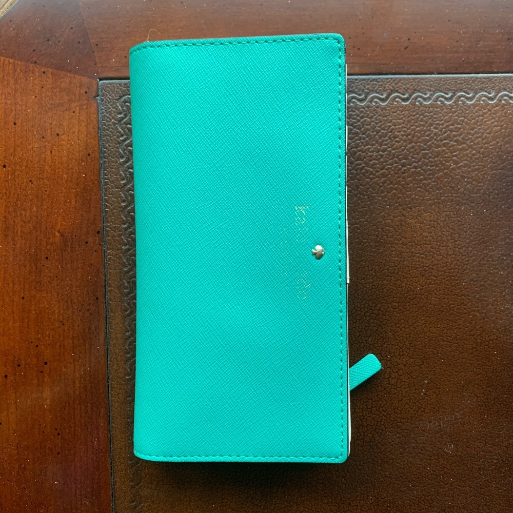 Kate Spade turquoise bifold wallet